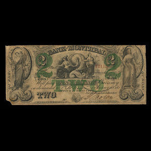 Canada, Bank of Montreal, 2 dollars : January 1, 1849
