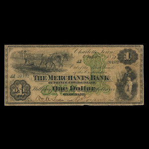 Canada, Merchants Bank of Prince Edward Island, 1 dollar : November 6, 1871