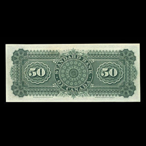 Canada, Standard Bank of Canada, 50 dollars : December 1, 1890