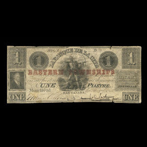 Canada, City Bank (Montreal), 1 dollar : January 2, 1850