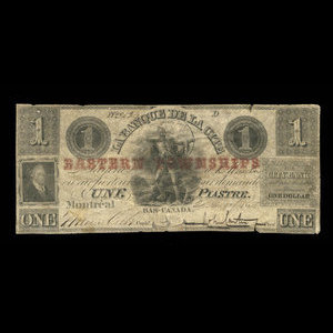 Canada, City Bank (Montreal), 1 dollar : January 2, 1850