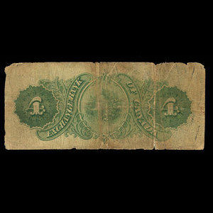 Canada, Exchange Bank of Canada, 4 dollars : October 1, 1872