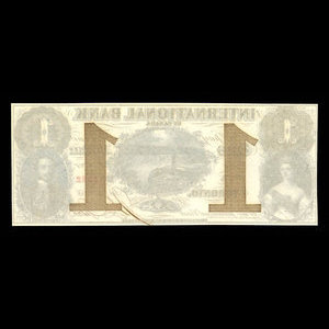 Canada, International Bank of Canada, 1 dollar : September 15, 1858