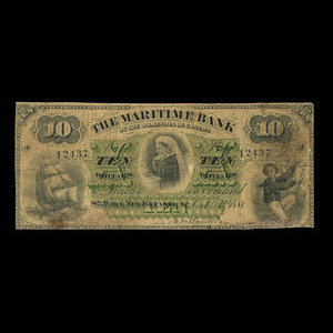 Canada, Maritime Bank of the Dominion of Canada, 10 dollars : October 3, 1881