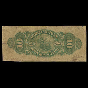 Canada, Maritime Bank of the Dominion of Canada, 10 dollars : October 3, 1881