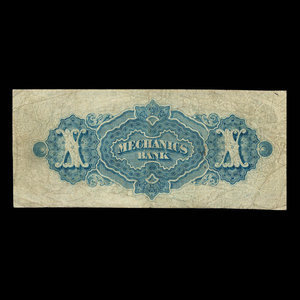 Canada, Mechanics Bank (Montreal), 10 dollars : June 1, 1872