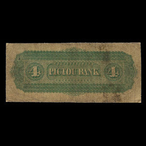 Canada, Pictou Bank, 4 dollars : January 2, 1874