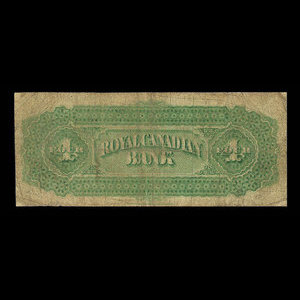 Canada, Royal Canadian Bank, 4 dollars : July 1, 1870