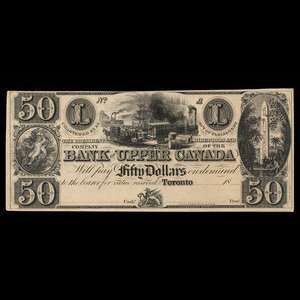 Canada, Bank of Upper Canada (York), 50 dollars : 1866