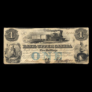 Canada, Bank of Upper Canada (York), 1 dollar : January 2, 1851