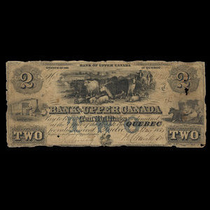 Canada, Bank of Upper Canada (York), 2 dollars : May 4, 1854