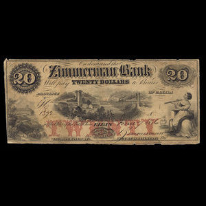 Canada, Zimmerman Bank, 20 dollars : June 7, 1856