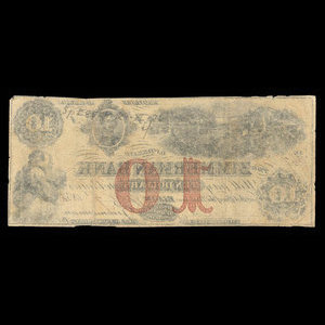 Canada, Zimmerman Bank, 10 dollars : July 7, 1856