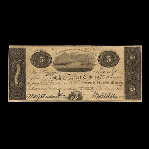 Canada, Bank of Upper Canada (York), 5 dollars : January 2, 1830