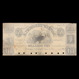 Canada, Bank of the People, 10 dollars : April 9, 1842