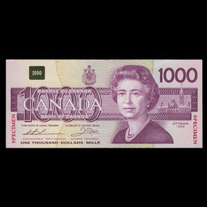 Canada, Bank of Canada, 1,000 dollars : 1988