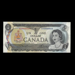 Canada, Bank of Canada, 1 dollar : 1973