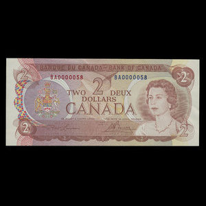 Canada, Bank of Canada, 2 dollars : 1974