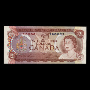 Canada, Bank of Canada, 2 dollars : 1974