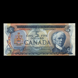 Canada, Bank of Canada, 5 dollars : 1972