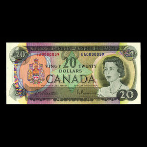 Canada, Bank of Canada, 20 dollars : 1969