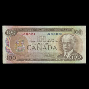 Canada, Bank of Canada, 100 dollars : 1975