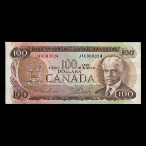 Canada, Bank of Canada, 100 dollars : 1975