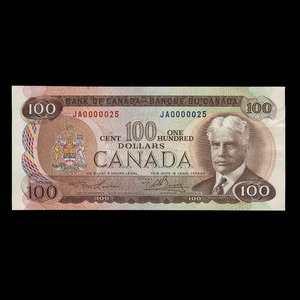 Canada, Bank of Canada, 100 dollars : 1975