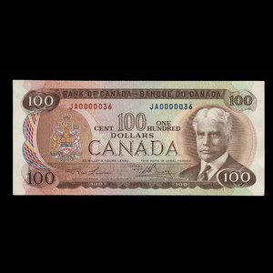 Canada, Bank of Canada, 100 dollars : 1975