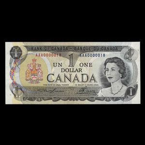 Canada, Bank of Canada, 1 dollar : 1973