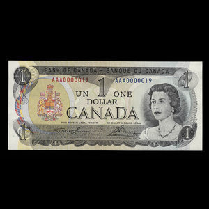 Canada, Bank of Canada, 1 dollar : 1973