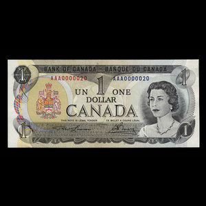 Canada, Bank of Canada, 1 dollar : 1973