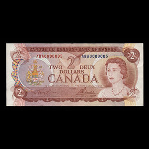 Canada, Bank of Canada, 2 dollars : 1974