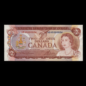 Canada, Bank of Canada, 2 dollars : 1974