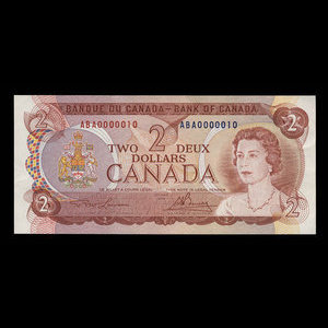 Canada, Bank of Canada, 2 dollars : 1974