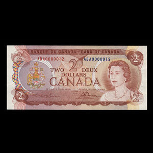 Canada, Bank of Canada, 2 dollars : 1974