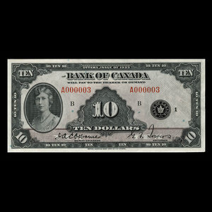 Canada, Bank of Canada, 10 dollars : 1935