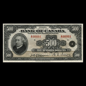 Canada, Bank of Canada, 500 dollars : 1935