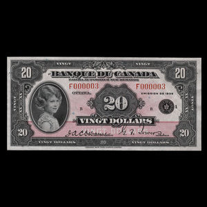 Canada, Bank of Canada, 20 dollars : 1935