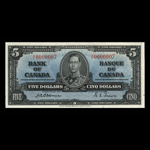 Canada, Bank of Canada, 5 dollars : January 2, 1937