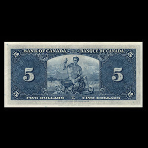 Canada, Bank of Canada, 5 dollars : January 2, 1937
