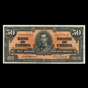 Canada, Bank of Canada, 50 dollars : January 2, 1937