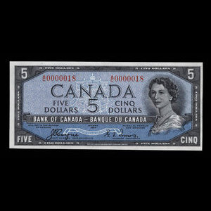 Canada, Bank of Canada, 5 dollars : 1954