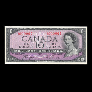 Canada, Bank of Canada, 10 dollars : 1954