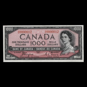 Canada, Bank of Canada, 1,000 dollars : 1954