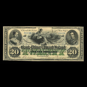 Canada, Bank of Prince Edward Island, 20 dollars : January 1, 1872