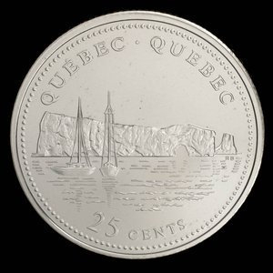 Canada, Elizabeth II, 25 cents : October 1, 1992