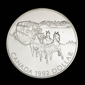 Canada, Elizabeth II, 1 dollar : 1992