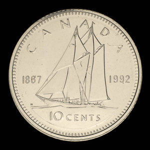 Canada, Elizabeth II, 10 cents : 1992