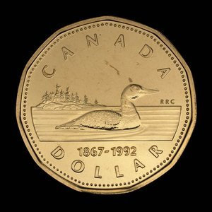 Canada, Elizabeth II, 1 dollar : 1992